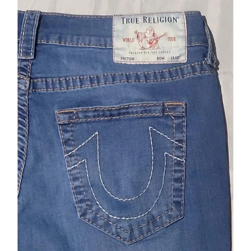 True Religion Geno Men's Relaxed Slim Fit Distressed Straight Leg Jeans‎ Size 36